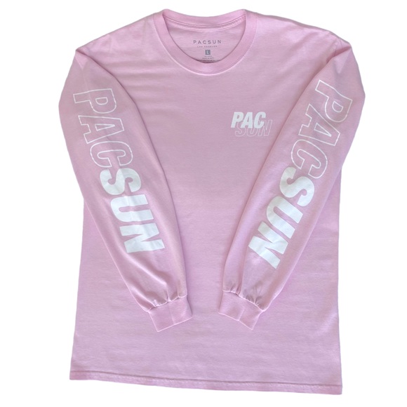 Men’s PacSun Long Sleeve Printed Crewneck T-Shirt, Pink - Picture 3 of 9
